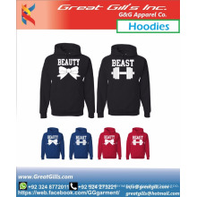 Mens and ladies cotton hoodies/long sleeve hoodies/hoodied sweatshirt for couple